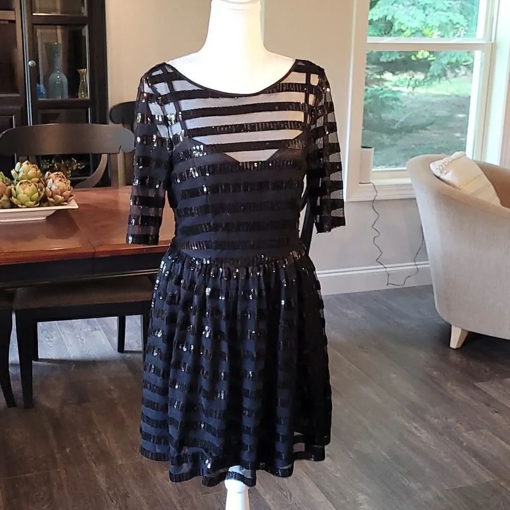 Maxandcleo Black Whitney Sparkly Mini Dress